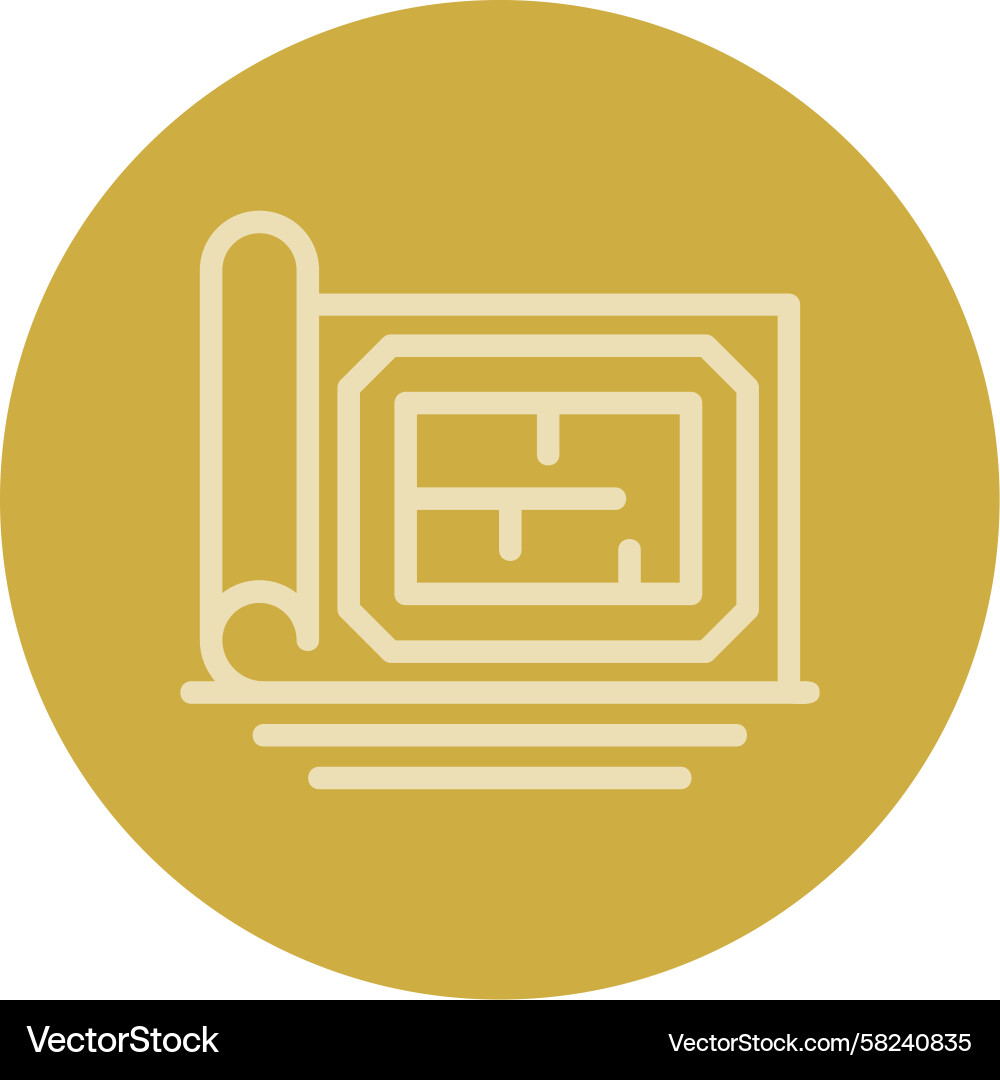 Blueprint Line Icon - Multi Color Vector Image