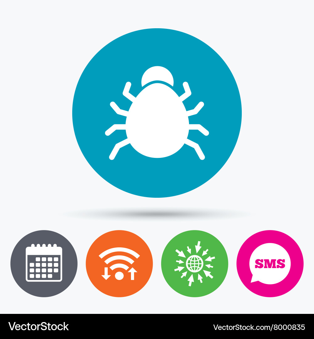 Bug sign icon virus symbol software error Vector Image