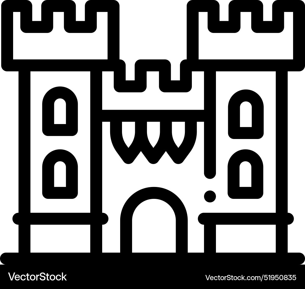 Castle icon thin linear style design isolated Castle icon thin linear style design isolated vector image