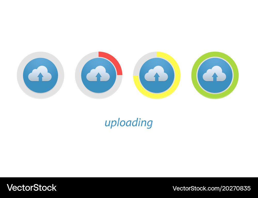 Download progress indicator set upload icon vector image