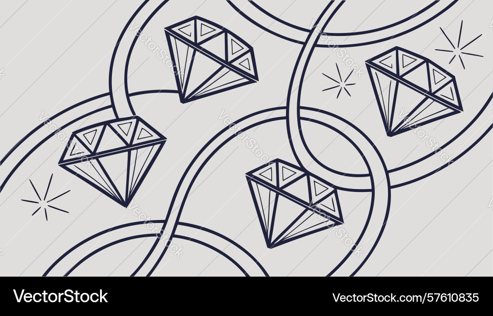Elegant diamonds and circles interlocking pattern vector image