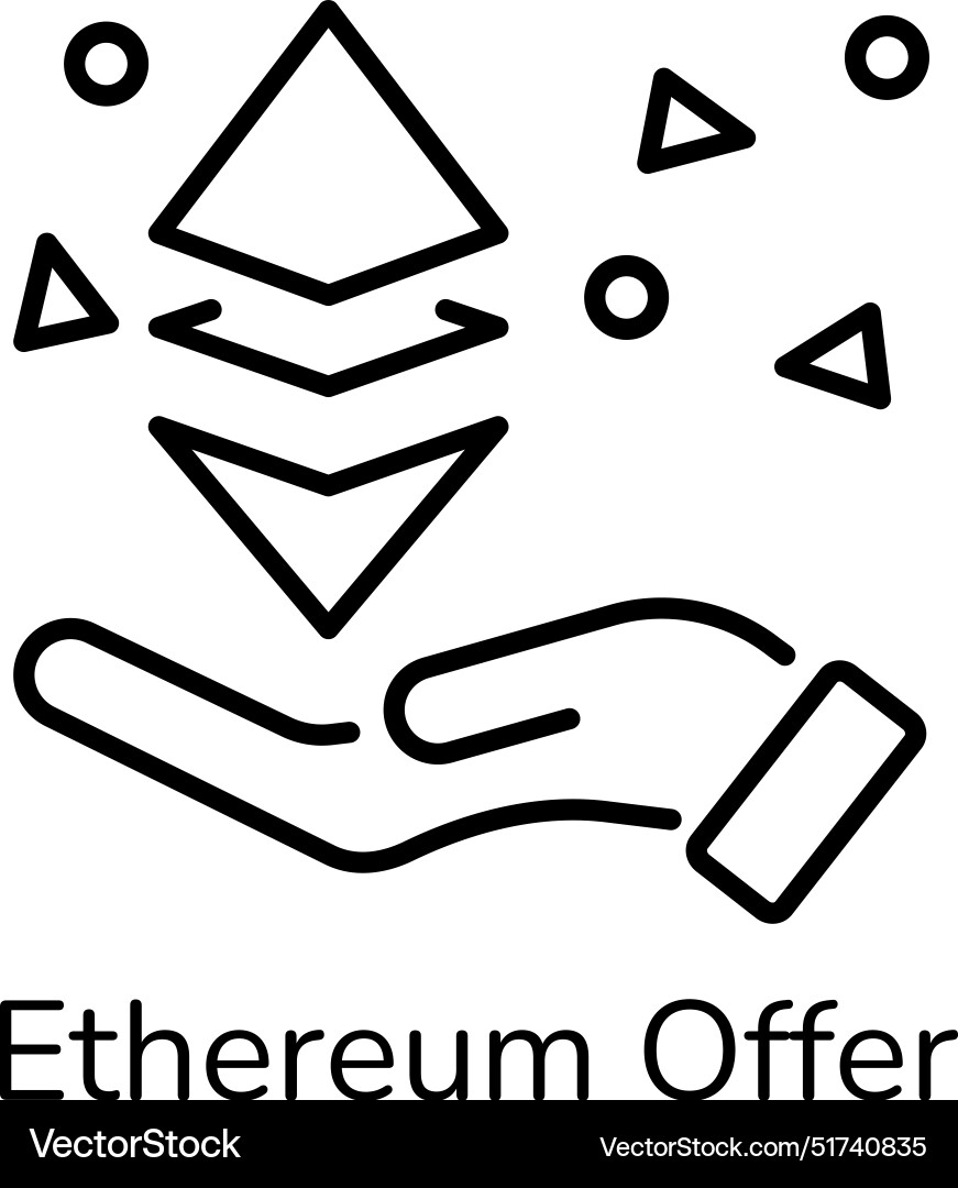 Ethereum offer Royalty Free Vector Image - VectorStock