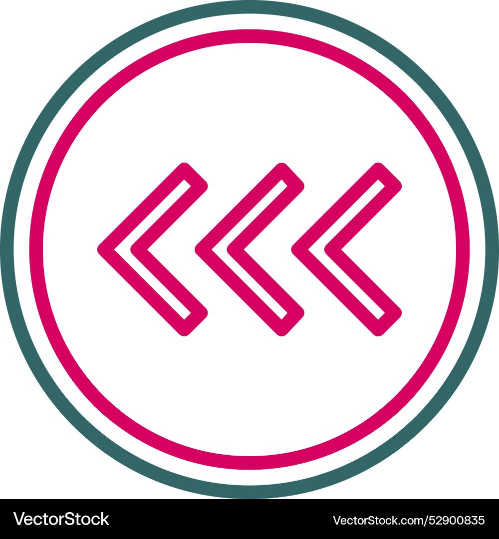 Fast backward arrow icon design vector image