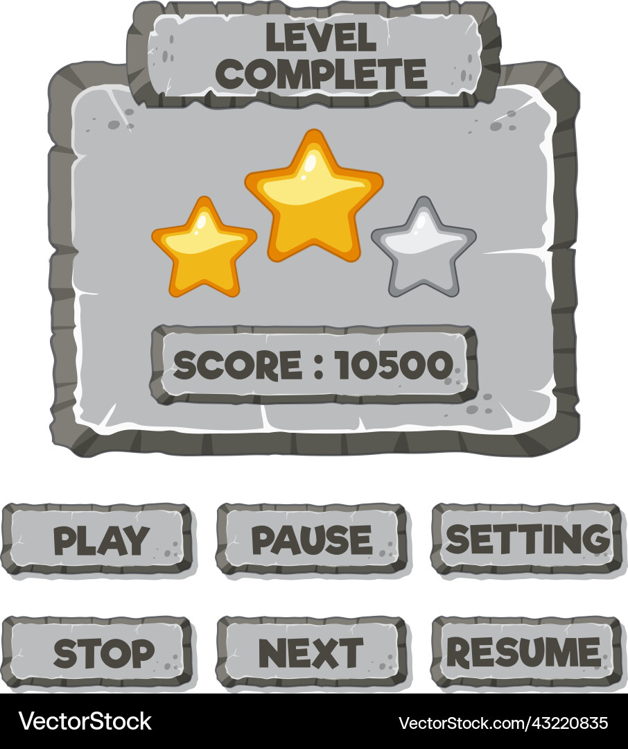 Game element template design set vector image