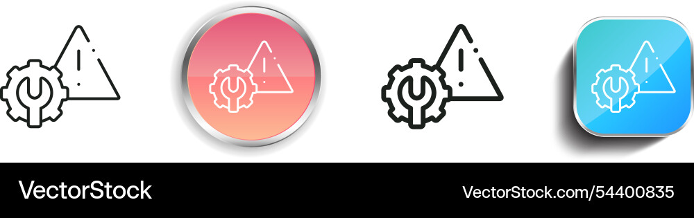 Gear icon thin linear regular and button style vector image