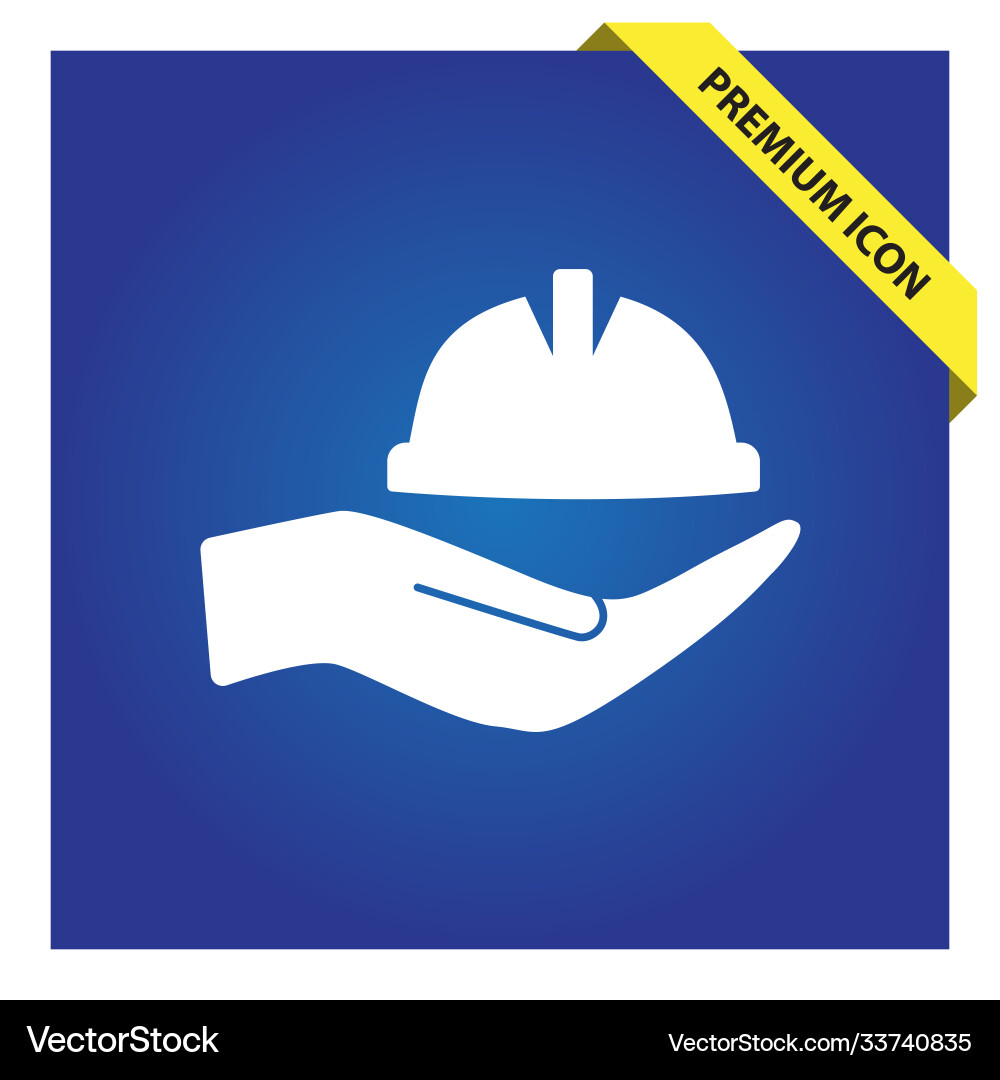 Hardhat with hand icon for web and mobile vector image