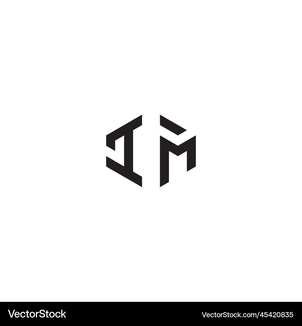 Im geometric abstract concept logo initial Vector Image