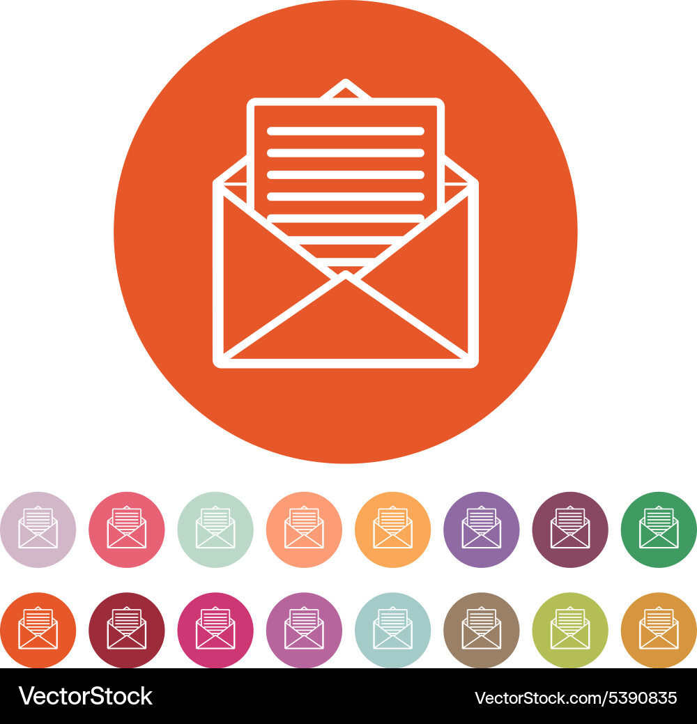 Mail icon open envelope symbol vector image