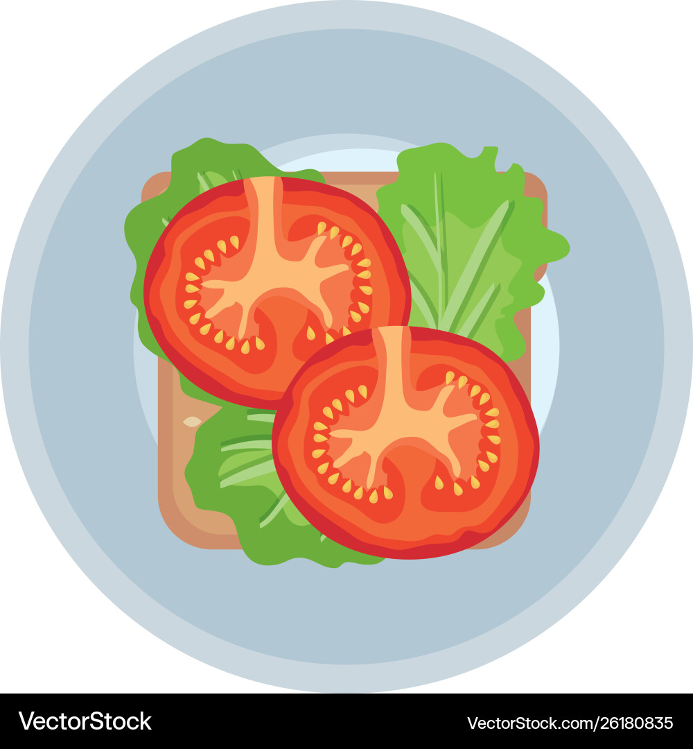 Mit frischem Tomaten- und Salatgemüse ausgießen Mit frischem Tomaten- und Salatgemüse ausgießen vektorbild