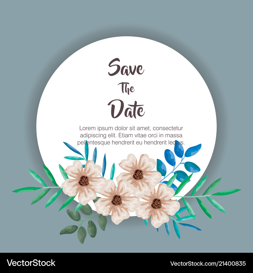 Save the date circular frame Save the date circular frame vector image
