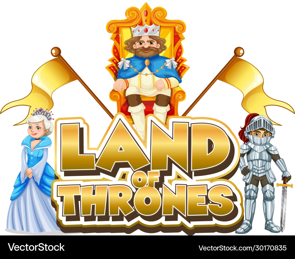 Schrift Design für Wort Land Throne mit König Vektorbild