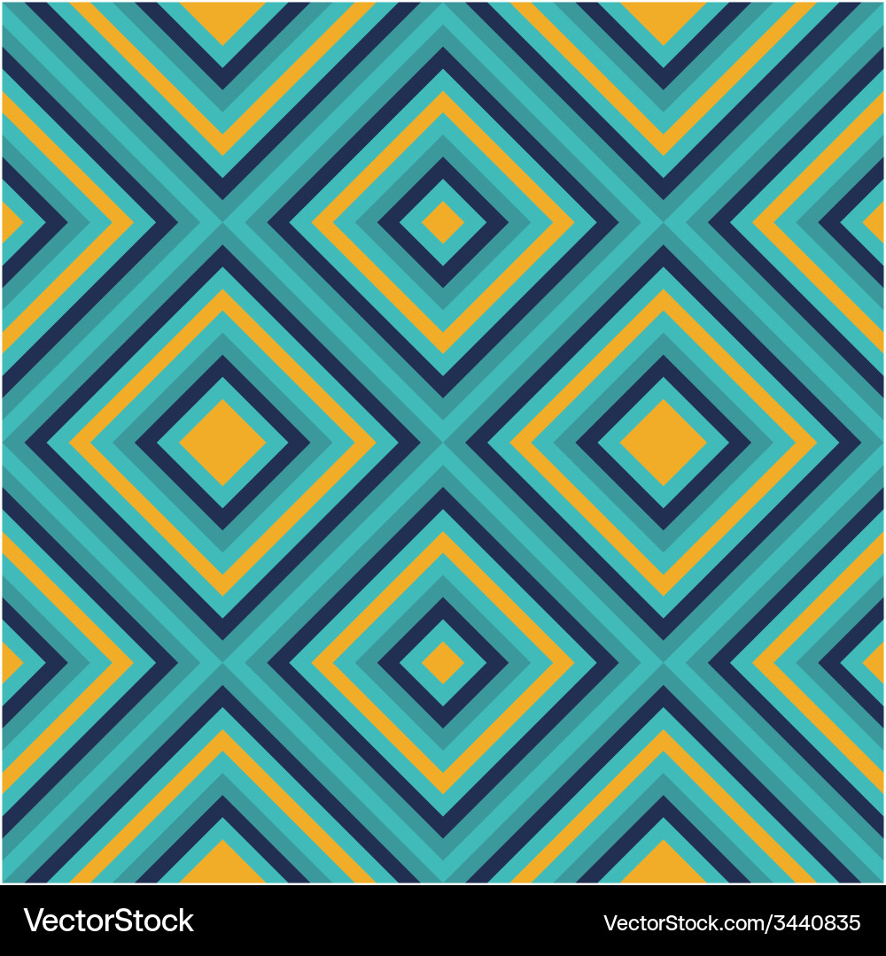 Seamless geometric square pattern in retro style vector image
