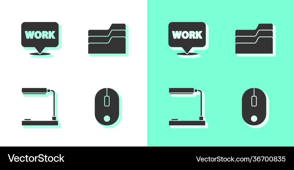 Set computer mouse location with text work table vector image