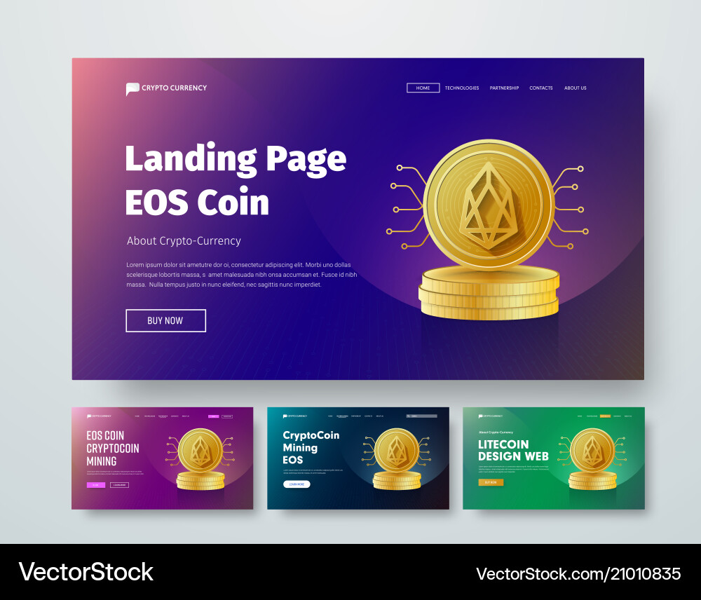 Set of templates web header with gold stacks Set of templates web header with gold stacks vector image