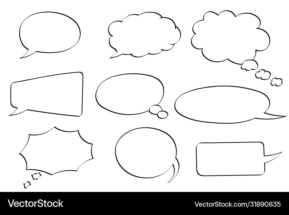 Speech Bubbles Icon Set Vector Image