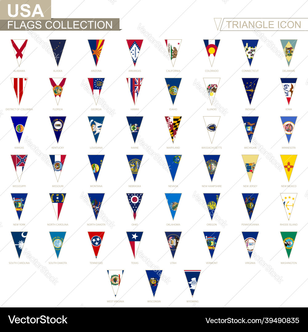 USA Staatliche Flaggen Sammlung - Dreieck Icons Vektorbild