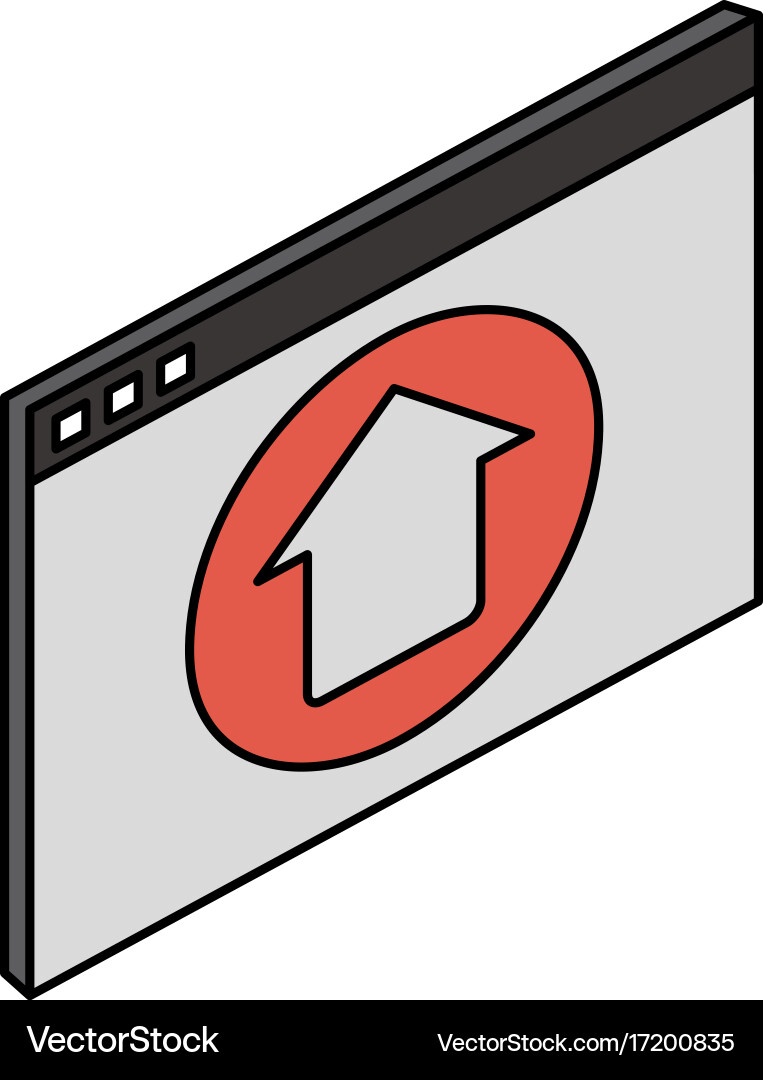 Website or tab with upwards arrow icon image vector image