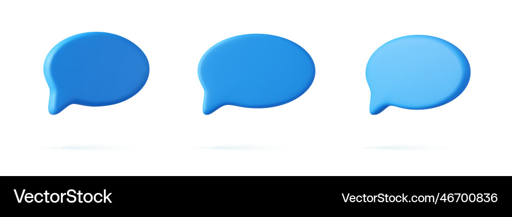 3d blank white speech bubble pin 3d blank white speech bubble pin vector image