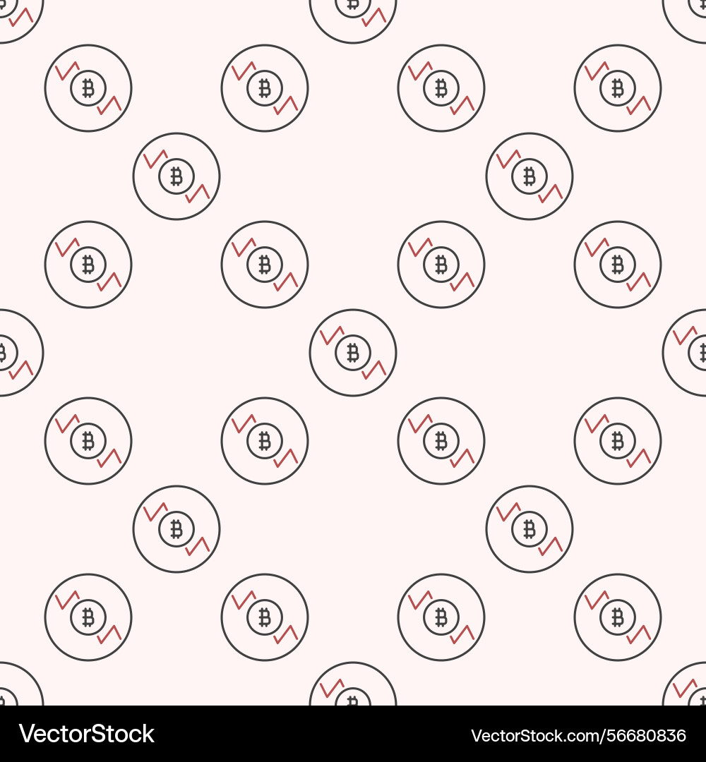 Bitcoin short position trading outline round Vector Image