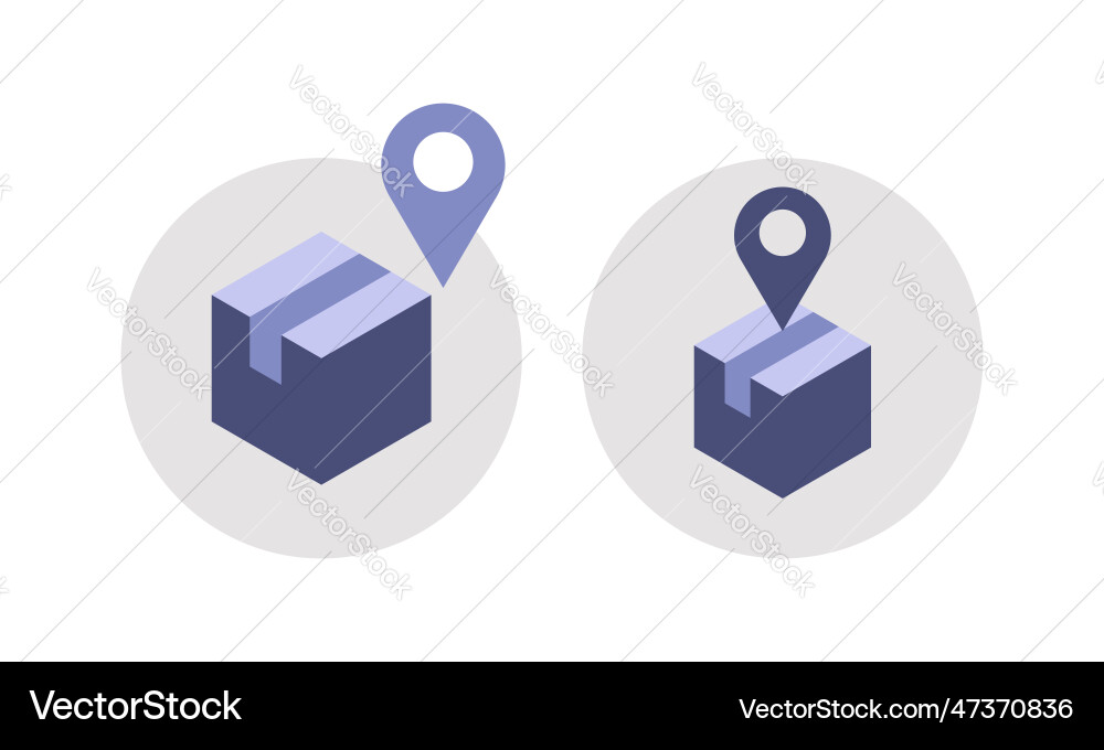 Box tracking map icon location pin logotype web Box tracking map icon location pin logotype web Vector Image
