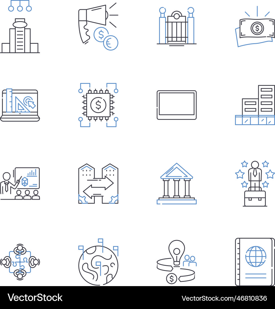 Cache line icons collection storage caching vector image