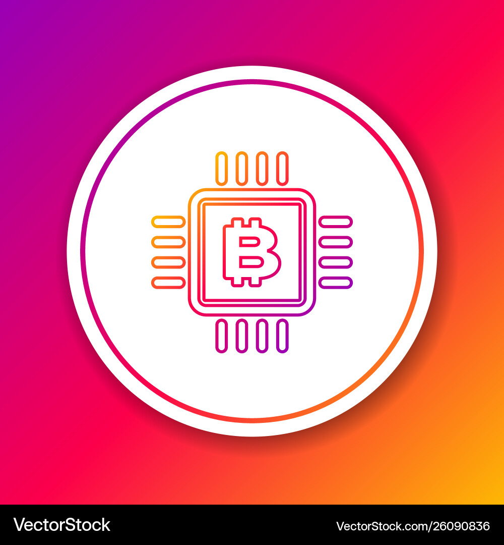 Color cpu mining farm line icon isolated on Color cpu mining farm line icon isolated on vector image