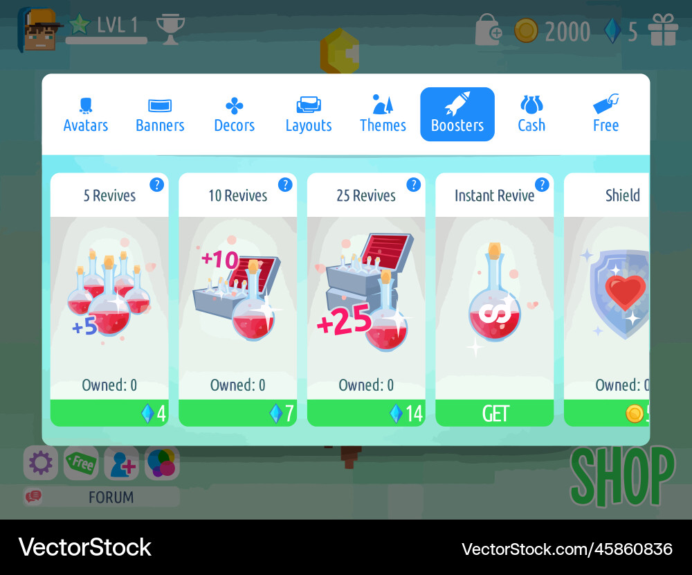 Complete set of level button game ui pop-up icon vector image