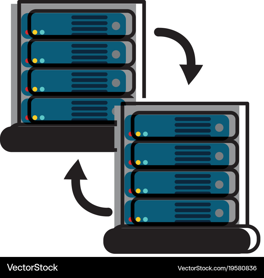 Data Center Hosting Concept Vector Image