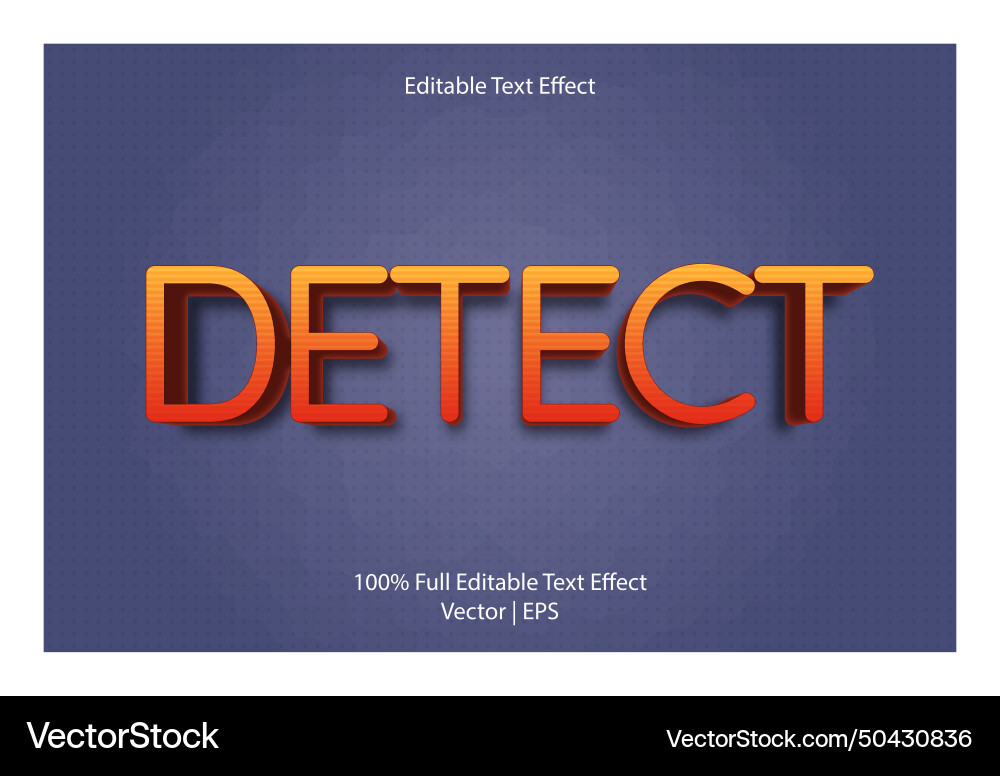 Detect editable text effect cartoon style Vector Image