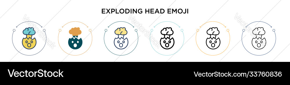 Exploding head emoji icon in filled thin line Exploding head emoji icon in filled thin line vector image