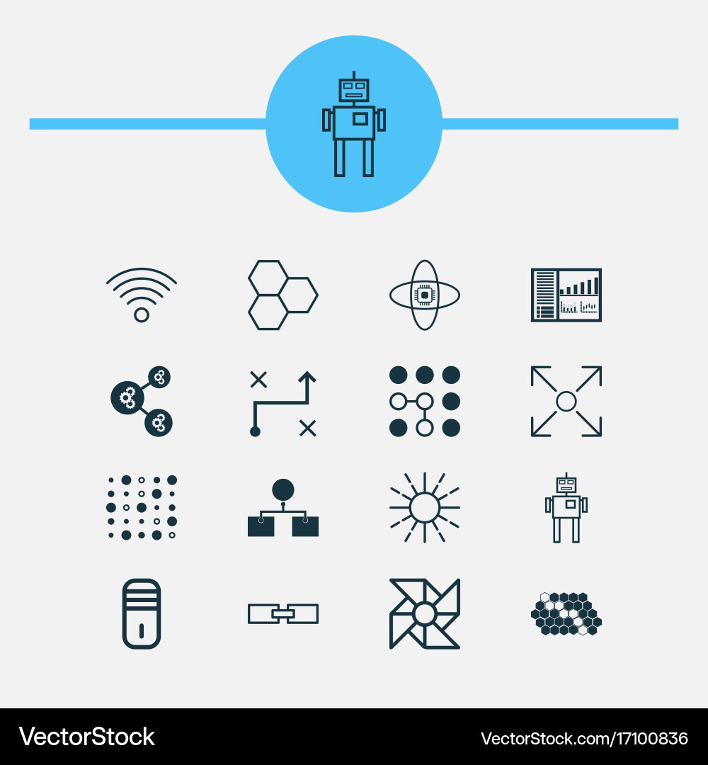 Learning icons set collection of controlling vector image