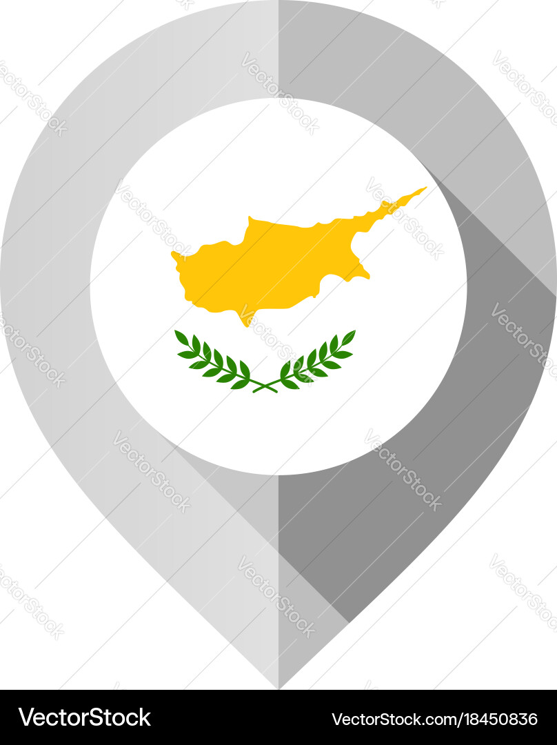 Marker with flag for map vector image