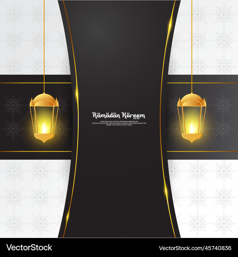 Ramadan background design with lantern elements Vector Image