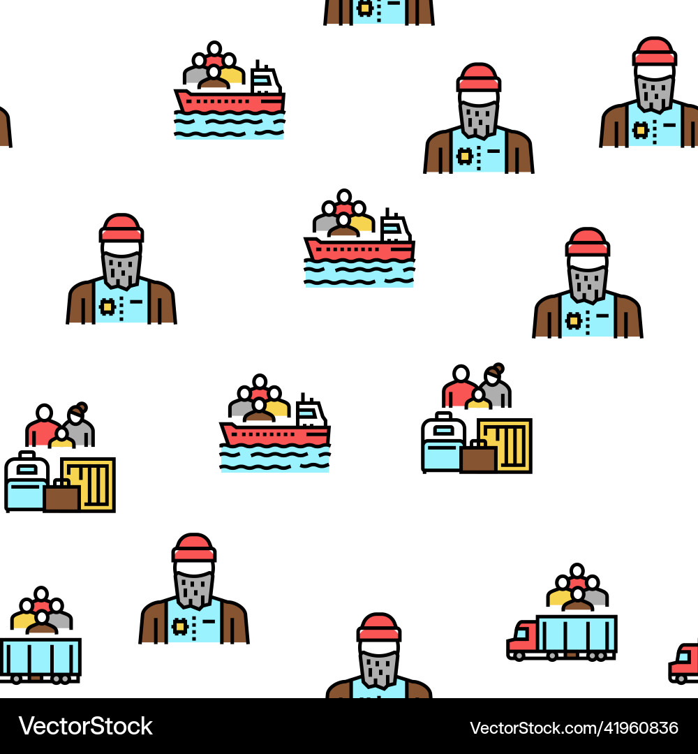 Refugee from problem collection icons set Vector Image