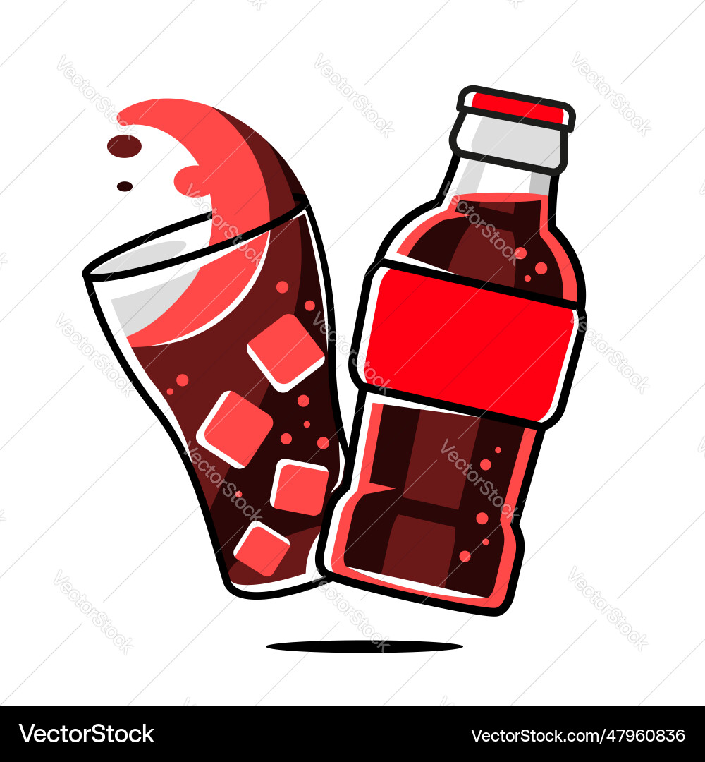 Retro soda can mascot cute character in trendy Retro soda can mascot cute character in trendy vector image