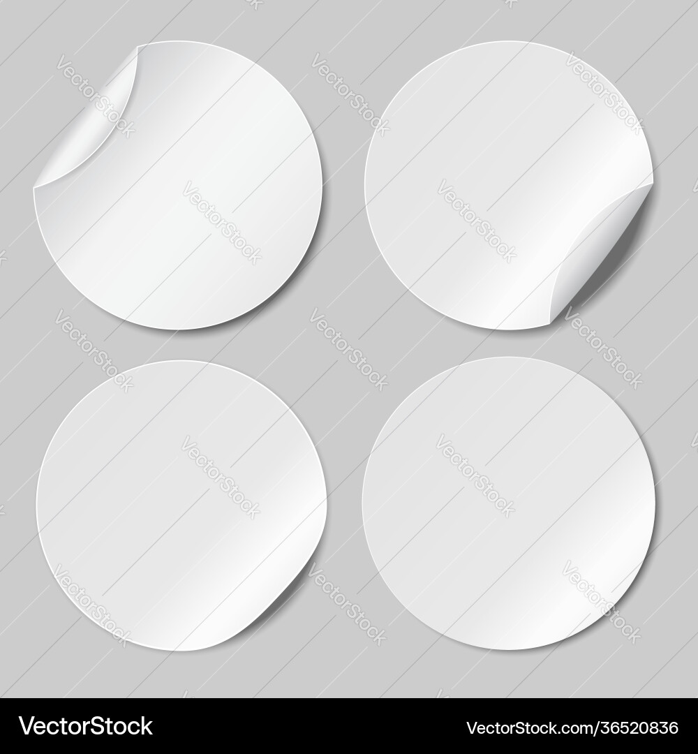 Round Paper Stickers Set Royalty Free Vector Image