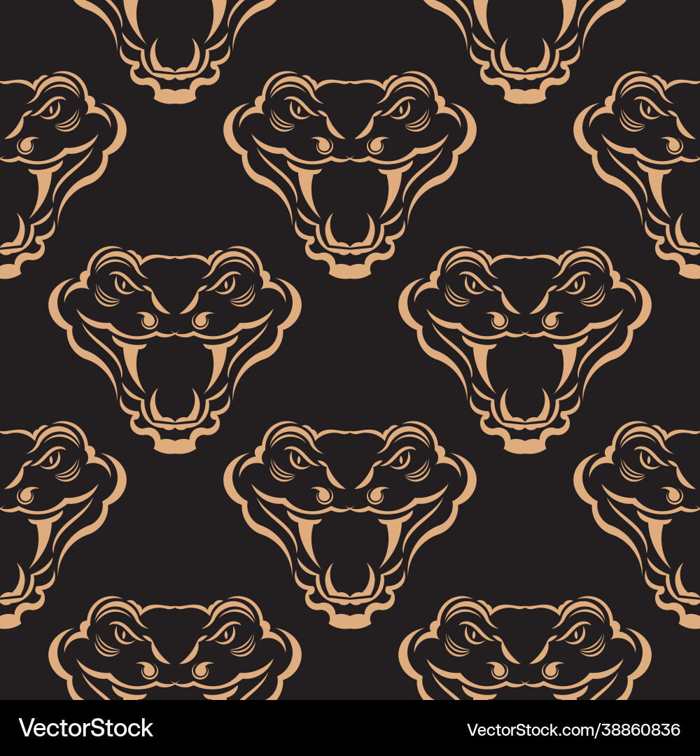 Seamless pattern with snake faces good Vector Image