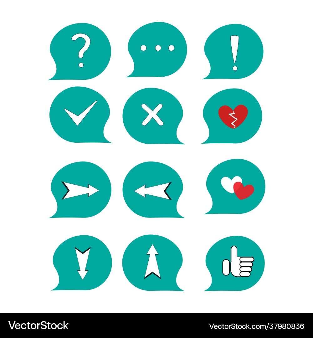 Set icons - punctuation marks crosses check Set icons - punctuation marks crosses check vector image
