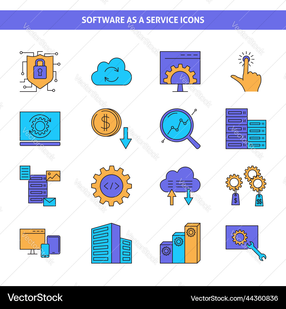 Software as a service icon set Software as a service icon set vector image