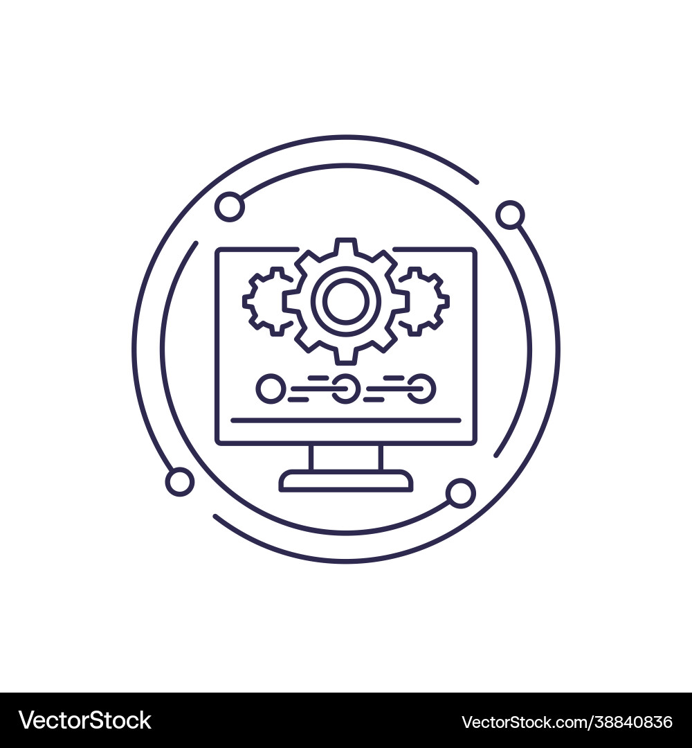Update or software upgrade line icon Vector Image