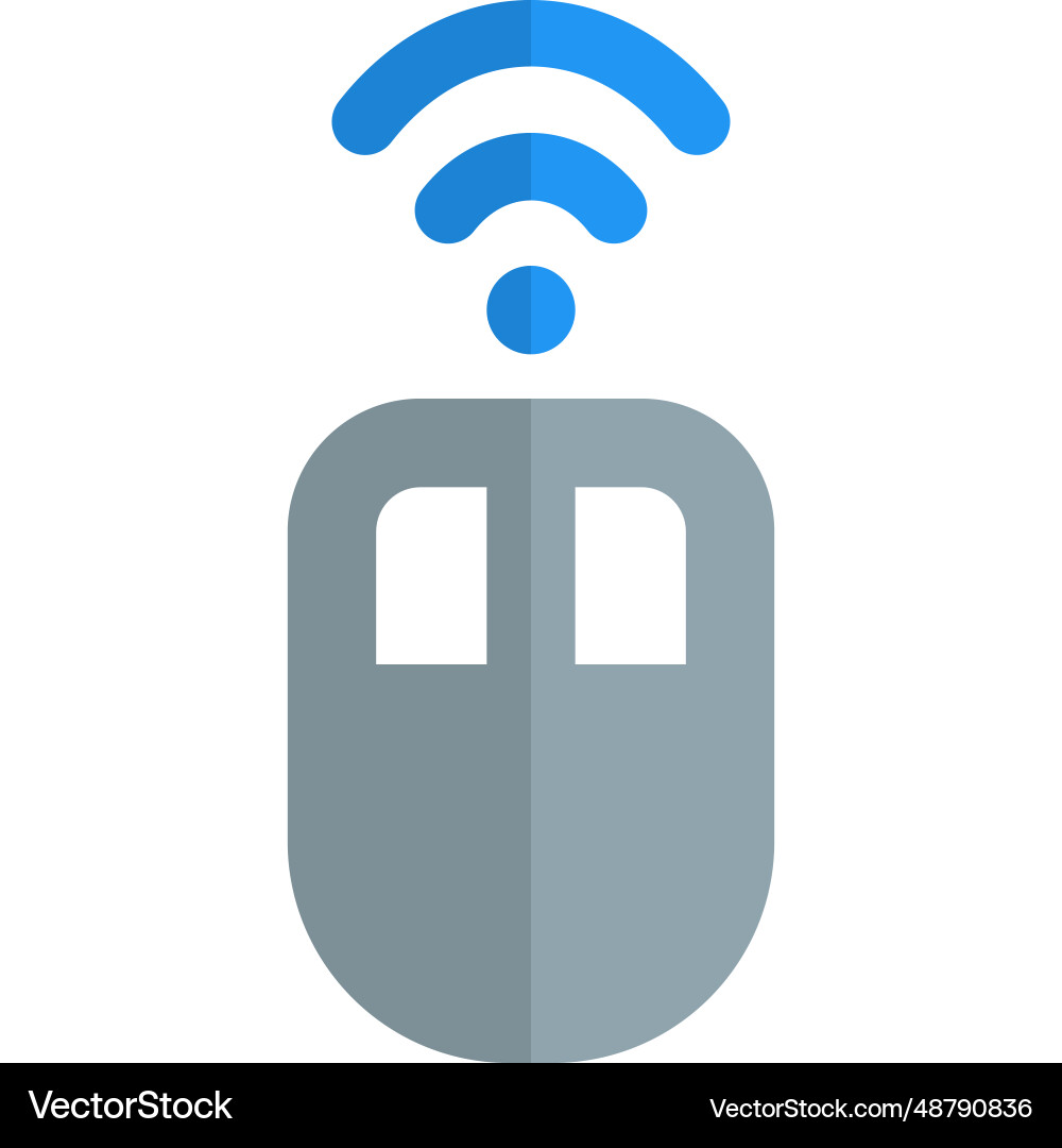 Wirelessly connecting a mouse with computer vector image