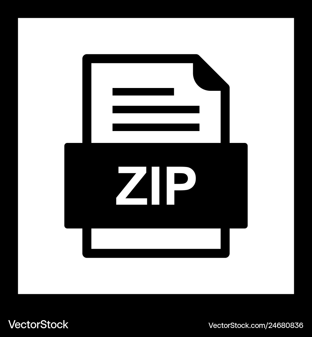 Zip file document icon vector image