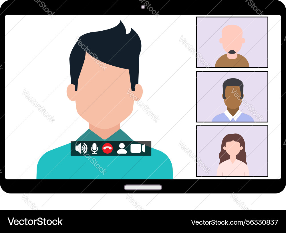 A workspace setup features laptop displaying A workspace setup features laptop displaying Vector Image