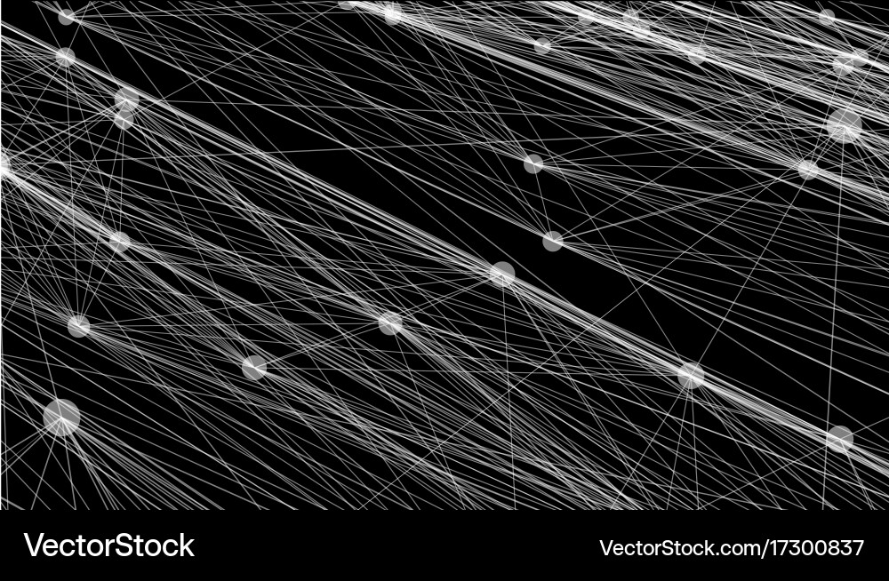 Abstract futuristic lines and dots grid vector image