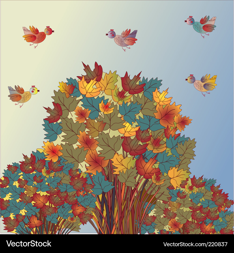 Autumn background with trees Vector Image