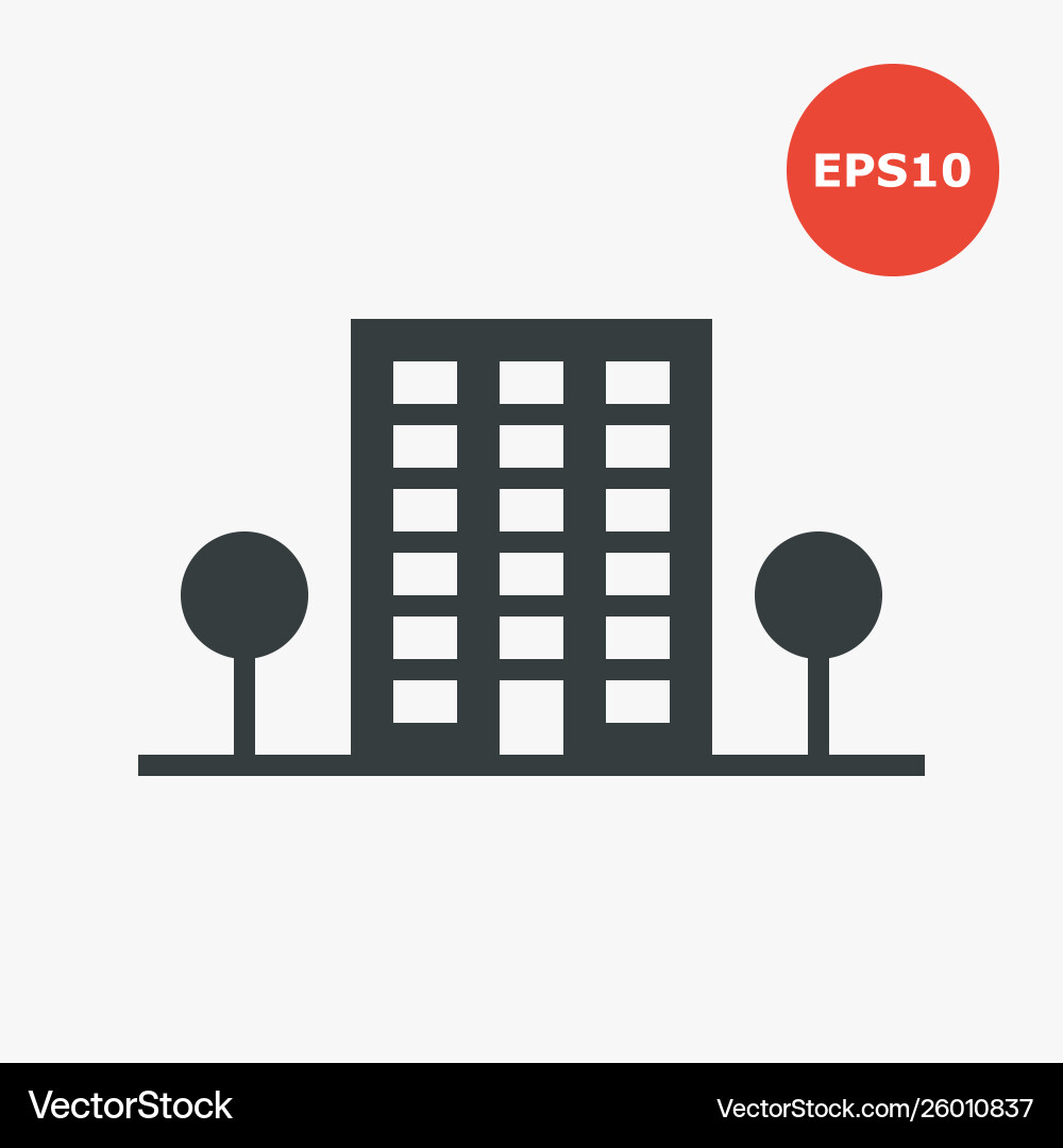 Building icon in flat style Vector Image