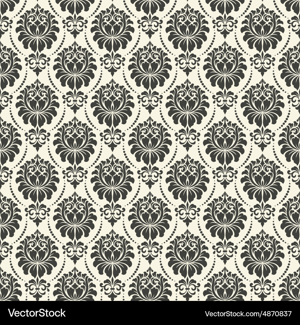 Damask seamless pattern background elegant vector image