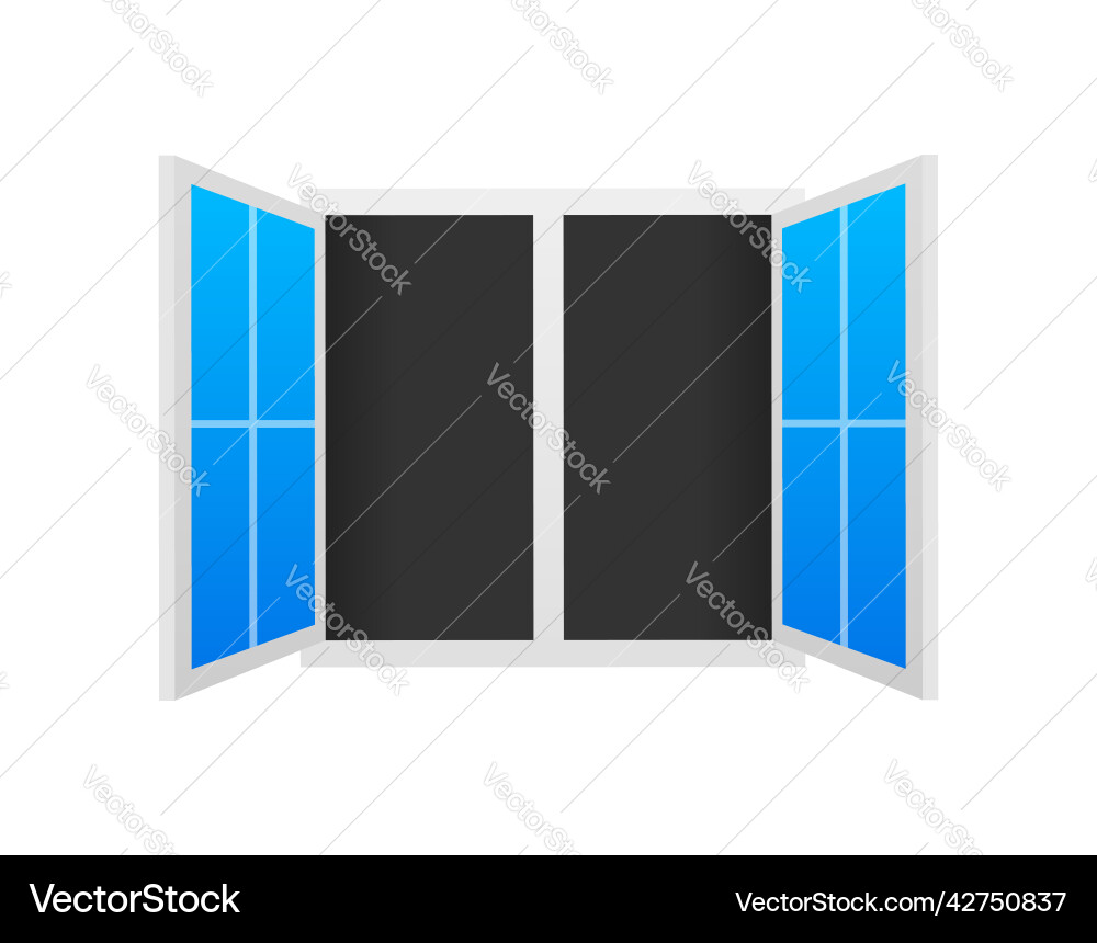 Flat icon with window open on white background Flat icon with window open on white background vector image