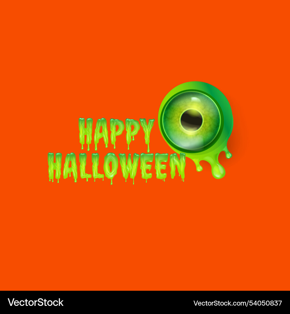 Happy halloween text logo with liquid green slime Happy halloween text logo with liquid green slime vector image