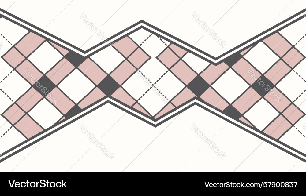 Pink zigzag argyle pattern border playful Vector Image
